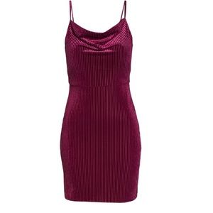 MORGAN & CO. Ribbed Velvet Body-Con Dress